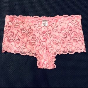 Pink Lacey Panty Boy Shorts (Size S)